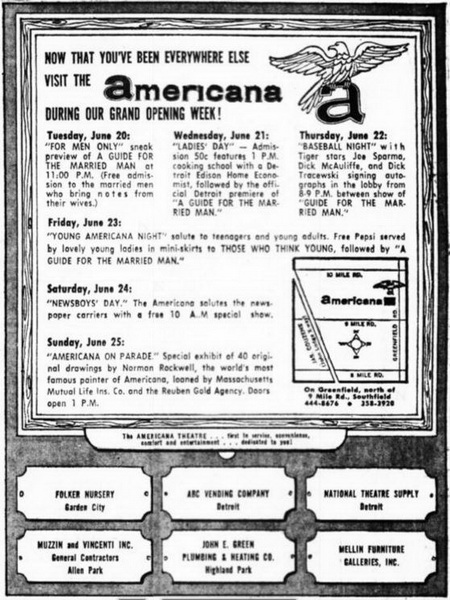 Americana Theatre - 1967-06-18 Ad (newer photo)